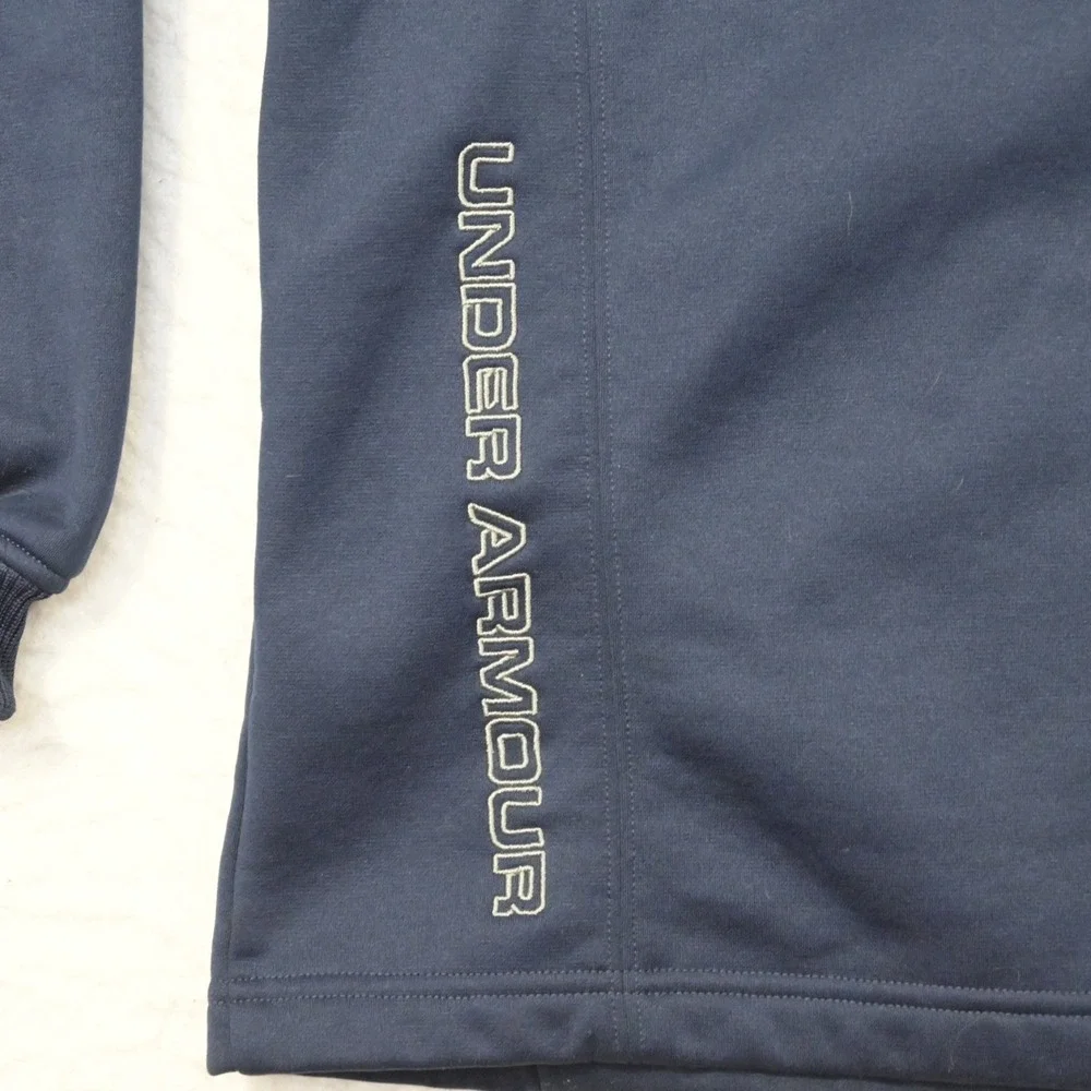 Under Armour Fleece Full Zip Jacket Blue Long Sleeve W/ Pockets Mens Size‎ Small